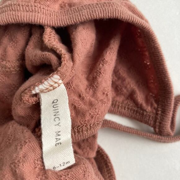 Quincy Mae Pointelle Pilot Cap - Terracotta Clay - 6-12M - Picture 5 of 5